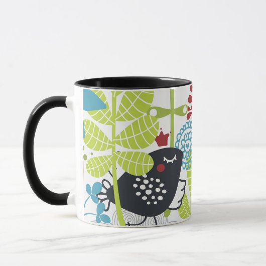 green florest and balck bird Mug (Gauche)