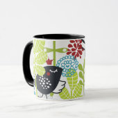 green florest and balck bird Mug (Devant gauche)