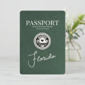 Green Florida Passport Bewaar de datum Save The Date (Staand voorkant)