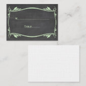 Green Flourish Chalkboard Place Card Plaatskaartje (Voorkant / Achterkant)