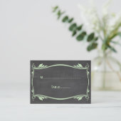 Green Flourish Chalkboard Place Card Plaatskaartje (Staand voorkant)