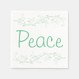 Green Flourish Peace Holiday Party Napkin Servet