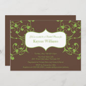 Green Flourish sur invitation à la douche nuptiale (Devant / Derrière)