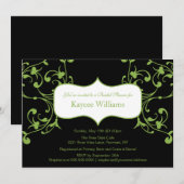 Green Flourish sur une invitation à la douche nupt (Devant / Derrière)