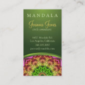 Green Flower Mandala Visitekaartje (Achterkant)