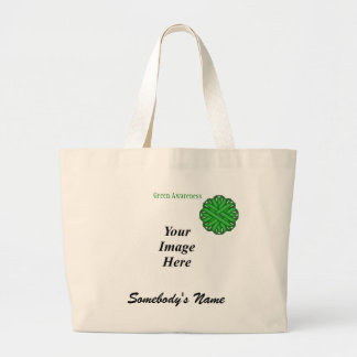 Green Flower Ribbon Sjabloon door Kenneth Yoncich Grote Tote Bag