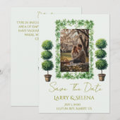 Green Flower Wedding Invitation (Devant / Derrière)