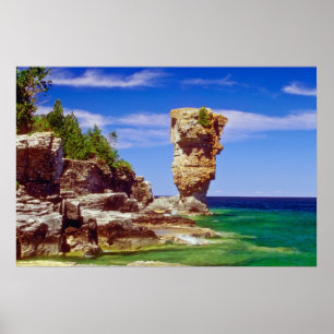 Green Flowerpot Island, Tobermory, Ontario bloemen Poster