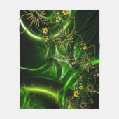Green Flowers Fleece Blanket (Voorkant)