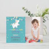 Green Fly Unicorn Invitations Anniversaire Photo (Debout devant)