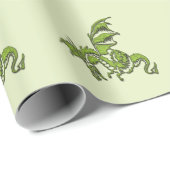 Green Flying Dragon Cadeaupapier (Rol Hoek)