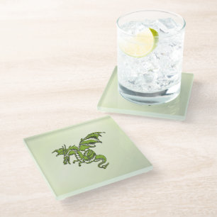 Green Flying Dragon Glazen Onderzetter