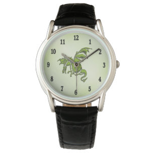 Green Flying Dragon Horloge