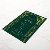 Green Foil Art Nouveau Arch Foil Invitation (Rotation)