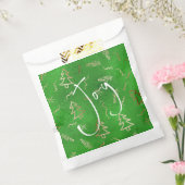 Green Foil Gold Doodles Holiday Joy Favoriser Sacs (Scellé)