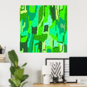 Green Foliage Abstract Poster (Thuiskantoor)