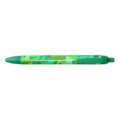 Green Foliage Abstract Zwarte Inkt Pen (Achterkant)