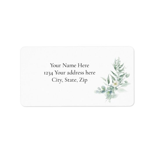 Green Foliage Address Label (Voorkant)