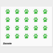 Green Foliage Dog Paw Print Hart Sticker (Vel)