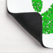 Green Foliage Dog Paw Print Muismat (Hoek)