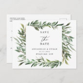 Green Foliage Enregistrer la date Invitation Carte (Devant / Derrière)