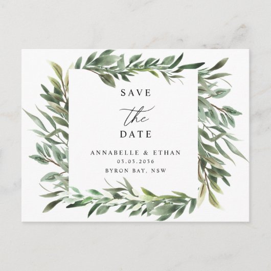 Green Foliage Enregistrer la date Invitation Carte (Devant)