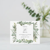 Green Foliage Enregistrer la date Invitation Carte (Debout devant)