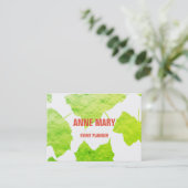 Green Foliage Foil Wedding Event Planner 2020 Visitekaartje (Staand voorkant)