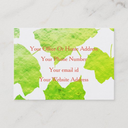 Green Foliage Foil Wedding Event Planner 2020 Visitekaartje (Achterkant)