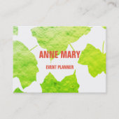 Green Foliage Foil Wedding Event Planner 2020 Visitekaartje (Voorkant)