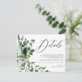 Green Foliage Garden Boho Mariage Détails Carte (Debout devant)