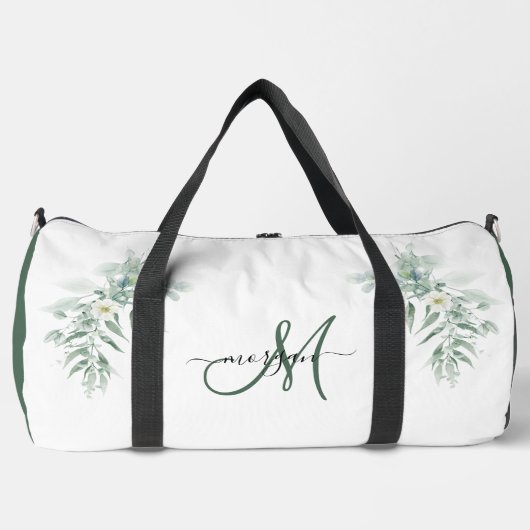 Green Foliage Personalized Gym Duffel Bag Plunjezak (Voorkant)