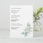 Green Foliage Wedding Invitation (Debout devant)