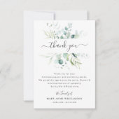 green folige begrafenis dank je opmerking bedankkaart (Voorkant)