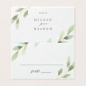 Green Foliing Mariage Botanique Carte de place (Outside Unfolded)