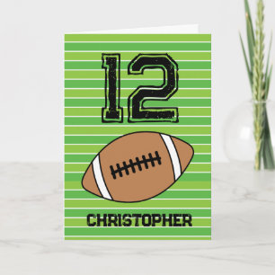 Green Football 12th Birthday Kaart