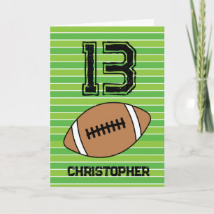 Green Football 13th Birthday Kaart
