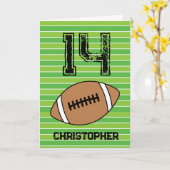 Green Football 14e carte d'anniversaire (Fleur jaune)
