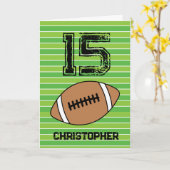 Green Football 15e carte d'anniversaire (Fleur jaune)