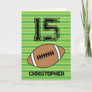 Green Football 15e carte d'anniversaire
