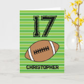 Green Football 17e carte d'anniversaire (Fleur jaune)