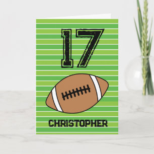Green Football 17th Birthday Kaart
