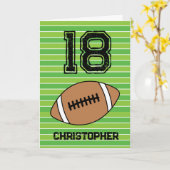 Green Football 18e carte d'anniversaire (Fleur jaune)