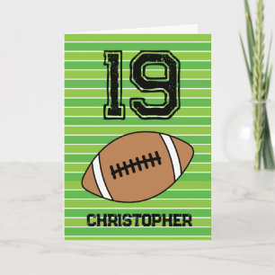 Green Football 19e carte d'anniversaire