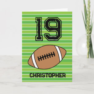 Green Football 19th Birthday Kaart