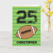 Green Football 25th Birthday Kaart (Gele Bloem)