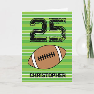 Green Football 25th Birthday Kaart