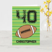 Green Football 40th Birthday Kaart (Gele Bloem)