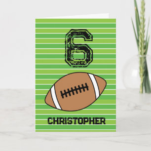 Green Football 6e carte d'anniversaire