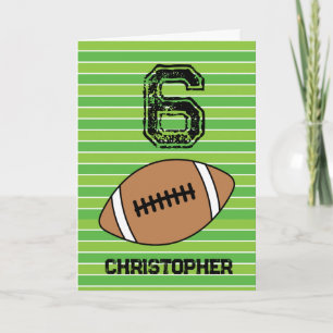 Green Football 6th Birthday Kaart